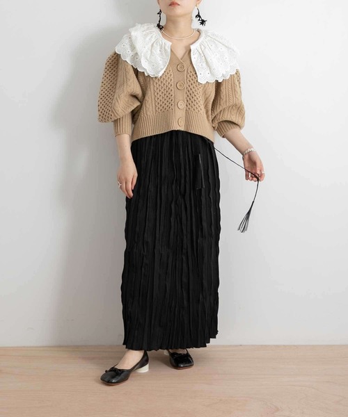 KOTONA(コトナ)の「KOTONA pleats wrap apron(スカート・レディース・ブラック・FREE)」の3枚目の写真