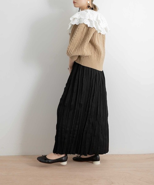 KOTONA(コトナ)の「KOTONA pleats wrap apron(スカート・レディース・ブラック・FREE)」の4枚目の写真