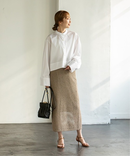 Noble（ノーブル）の「バンドカラーワイドスリーブシャツ◆（シャツ/ブラウス・レディース・ホワイト/ベージュ/ネイビー・FREE）」の17枚目の写真