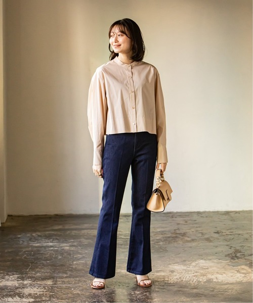 Noble（ノーブル）の「バンドカラーワイドスリーブシャツ◆（シャツ/ブラウス・レディース・ホワイト/ベージュ/ネイビー・FREE）」の7枚目の写真