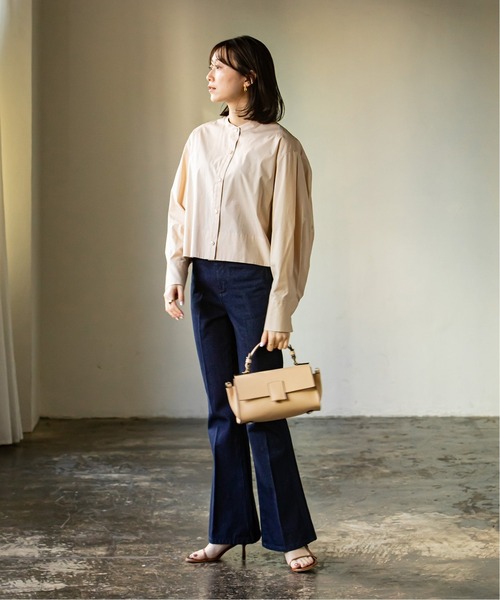 Noble（ノーブル）の「バンドカラーワイドスリーブシャツ◆（シャツ/ブラウス・レディース・ホワイト/ベージュ/ネイビー・FREE）」の11枚目の写真