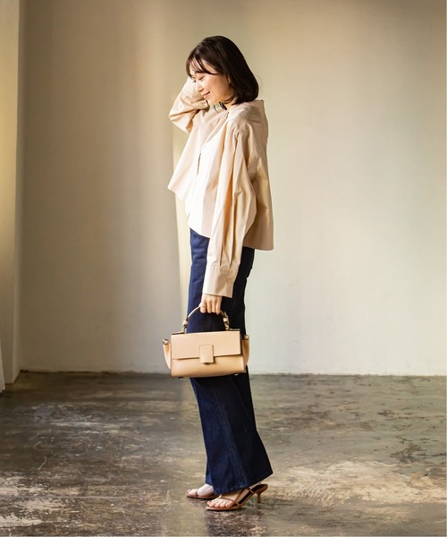 Noble（ノーブル）の「バンドカラーワイドスリーブシャツ◆（シャツ/ブラウス・レディース・ホワイト/ベージュ/ネイビー・FREE）」の16枚目の写真