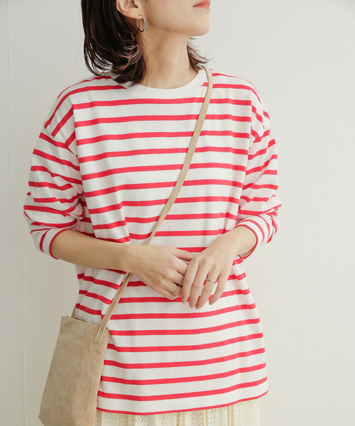 URBAN RESEARCH DOORS(アーバンリサーチドアーズ)の「ボーダーワイドプルオーバー(Tシャツ/カットソー・レディース・ブラック/レッド/ロイヤルブルー・1)」の9枚目の写真