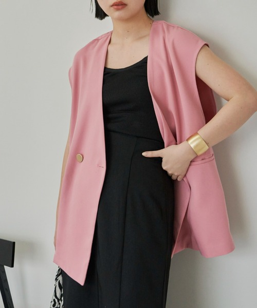 Aunt Marie's（アントマリーズ）の「ダブルボタンジレ（ベスト・レディース・ブラック/ネイビー/ピンク/アイボリー/ライトパープル/ブラウン・FREE）」の20枚目の写真