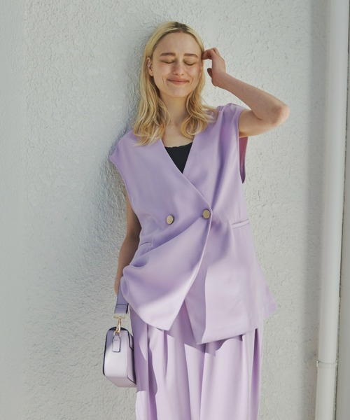 Aunt Marie's（アントマリーズ）の「ダブルボタンジレ（ベスト・レディース・ブラック/ネイビー/ピンク/アイボリー/ライトパープル/ブラウン・FREE）」の22枚目の写真