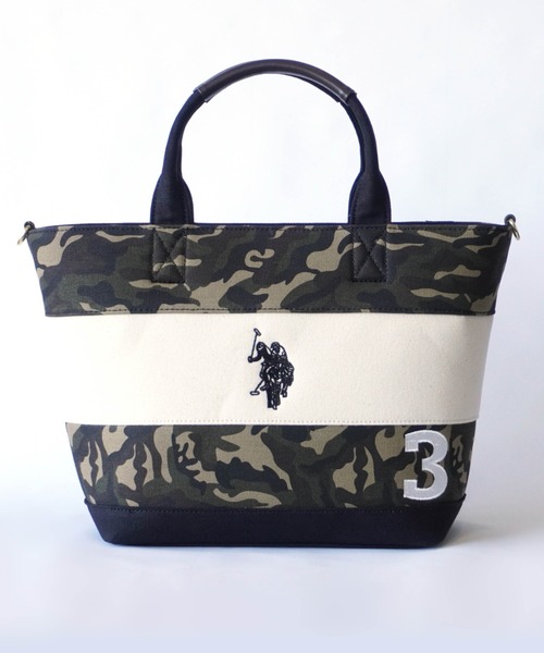 U.S. POLO ASSN.（ユーエスポロアッスン）の「【U.S. POLO ASSN.】 ユーエスポロアッスン　コットン　トートバッグ　USPA-2615（トートバッグ・レディース・ブラック/インディゴブルー/カモフラージュ/トリコロール・FREE）」の3枚目の写真