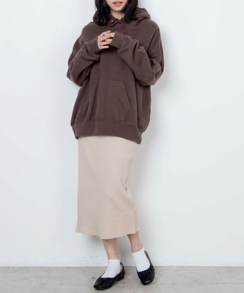 WEGO(ウィゴー)の「WEGO/【WEB限定】リブスリットスカート(スカート・レディース・ベージュ/杢グレー・MEDIUM/LARGE)」の6枚目の写真
