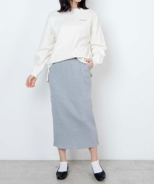 WEGO(ウィゴー)の「WEGO/【WEB限定】リブスリットスカート(スカート・レディース・ベージュ/杢グレー・MEDIUM/LARGE)」の5枚目の写真