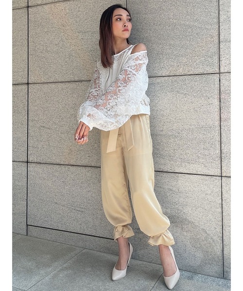 DURAS(デュラス)の「2WAYウエストリボンパンツ(その他パンツ・レディース・グリーン/イエロー・FREE)」の17枚目の写真