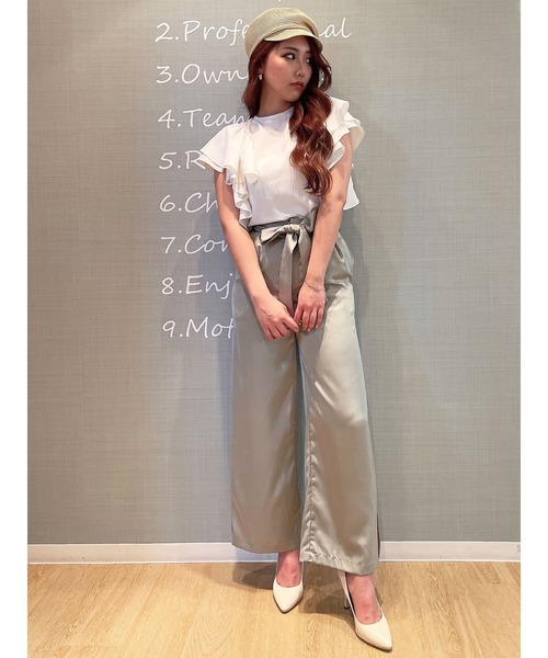 DURAS(デュラス)の「2WAYウエストリボンパンツ(その他パンツ・レディース・グリーン/イエロー・FREE)」の16枚目の写真