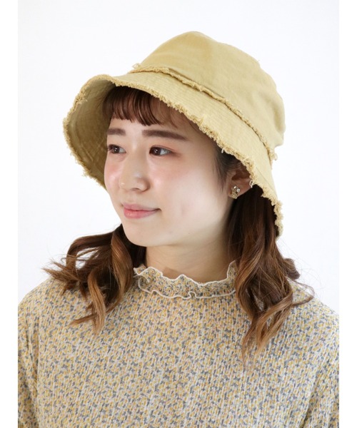 ehka sopo（エヘカソポ）の「フリンジバケットハット（ハット・レディース・ブラック/オフホワイト/イエロー・ﾌﾘ-）」の3枚目の写真
