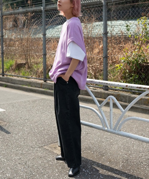 WEGO(ウィゴー)の「WEGO/デニムタックワイドパンツ(デニムパンツ・メンズ・ブラック/ライトインディゴブルー/インディゴブルー・LARGE/SMALL/MEDIUM)」の11枚目の写真