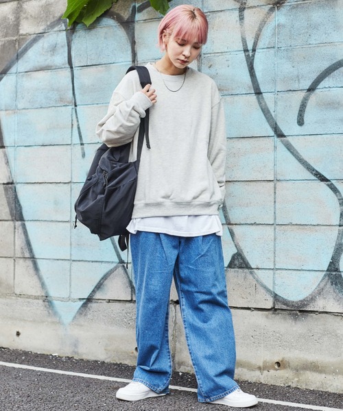 WEGO(ウィゴー)の「WEGO/デニムタックワイドパンツ(デニムパンツ・メンズ・ブラック/ライトインディゴブルー/インディゴブルー・LARGE/SMALL/MEDIUM)」の18枚目の写真