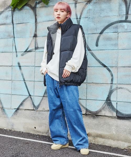 WEGO(ウィゴー)の「WEGO/デニムタックワイドパンツ(デニムパンツ・メンズ・ブラック/ライトインディゴブルー/インディゴブルー・LARGE/SMALL/MEDIUM)」の15枚目の写真