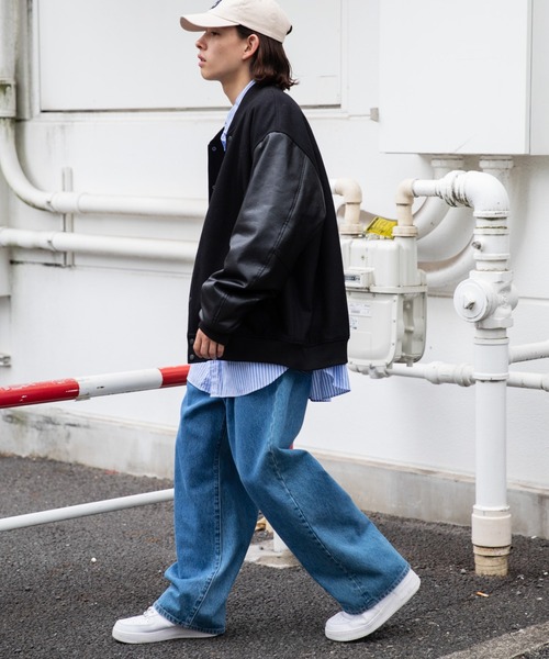 WEGO(ウィゴー)の「WEGO/デニムタックワイドパンツ(デニムパンツ・メンズ・ブラック/ライトインディゴブルー/インディゴブルー・LARGE/SMALL/MEDIUM)」の22枚目の写真