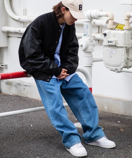 WEGO(ウィゴー)の「WEGO/デニムタックワイドパンツ(デニムパンツ・メンズ・ブラック/ライトインディゴブルー/インディゴブルー・LARGE/SMALL/MEDIUM)」の21枚目の写真