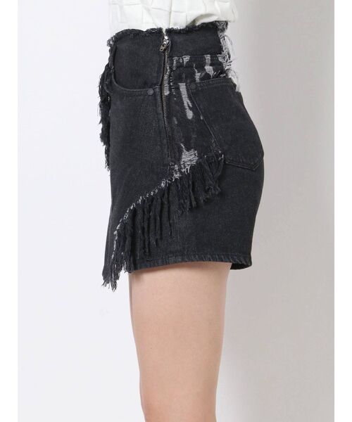 EMODA（エモダ）の「ウェーブスイッチングラップショートパンツ（デニムパンツ・レディース・ブラック/インディゴブルー・SMALL/MEDIUM）」の11枚目の写真