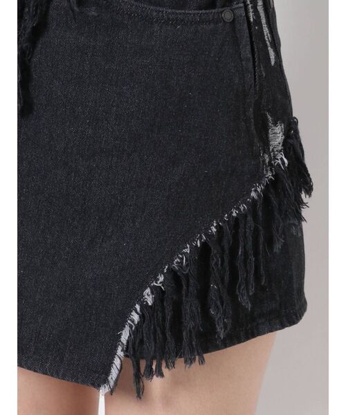 EMODA（エモダ）の「ウェーブスイッチングラップショートパンツ（デニムパンツ・レディース・ブラック/インディゴブルー・SMALL/MEDIUM）」の16枚目の写真