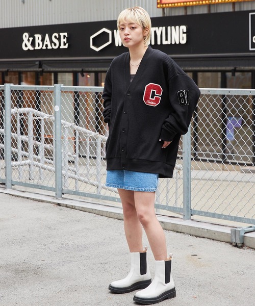 MONO-MART（モノマート）の「【CODDERR】サガラ刺繍ワッペン ビッグシルエットワッフルカーディガン（カーディガン/ボレロ・メンズ・ブラック/ネイビー/グレー/グリーン/アイボリー/レッド/イエロー/ブルー・M/L）」の14枚目の写真