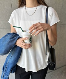 テレコリブ半袖フレンチスリーブTシャツ