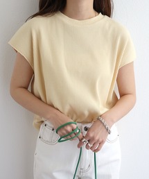 テレコリブ半袖フレンチスリーブTシャツ