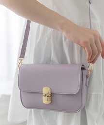 ゴールド釦フラップカラーバッグ