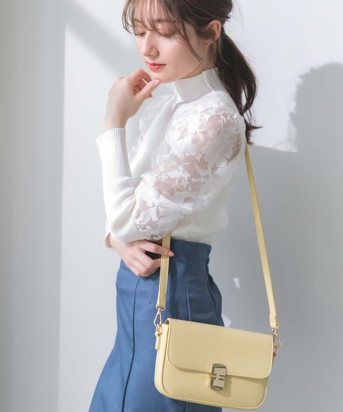 fifth(フィフス)の「ゴールド釦フラップカラーバッグ(ショルダーバッグ・レディース・ホワイト/イエロー/ラベンダー・FREE)」の19枚目の写真