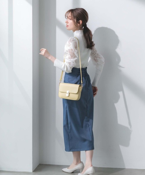 fifth(フィフス)の「ゴールド釦フラップカラーバッグ(ショルダーバッグ・レディース・ホワイト/イエロー/ラベンダー・FREE)」の20枚目の写真