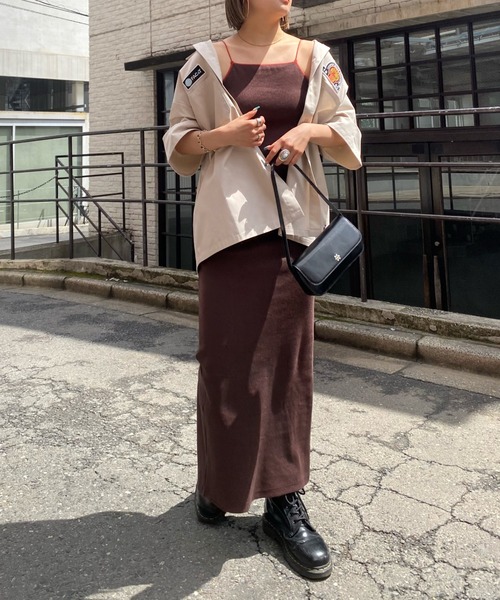 WHO'S WHO gallery(フーズフーギャラリー)の「リブナローバイカラーキャミワンピース(ワンピース・レディース・ブラック/ブラウン/サックスブルー・FREE)」の12枚目の写真