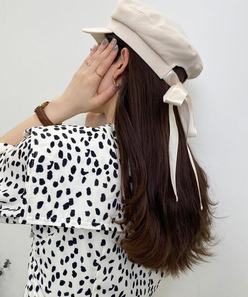 INGNI（イング）の「リボンキャスケット（ハット・レディース・ブラック/アイボリー・ONE SIZE）」の6枚目の写真