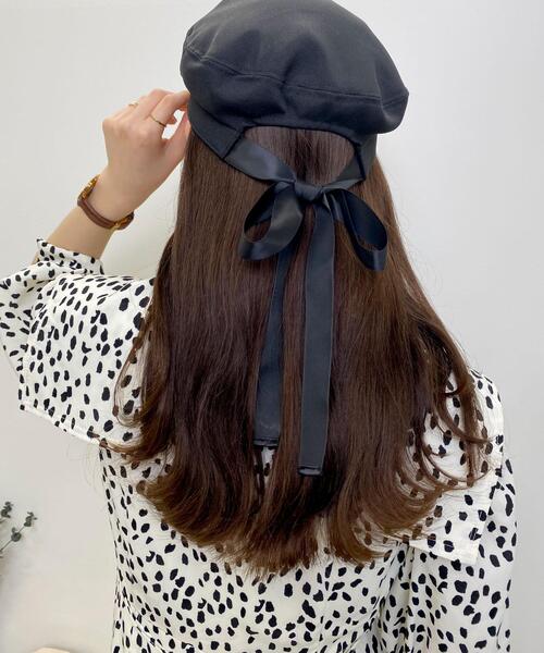 INGNI（イング）の「リボンキャスケット（ハット・レディース・ブラック/アイボリー・ONE SIZE）」の5枚目の写真