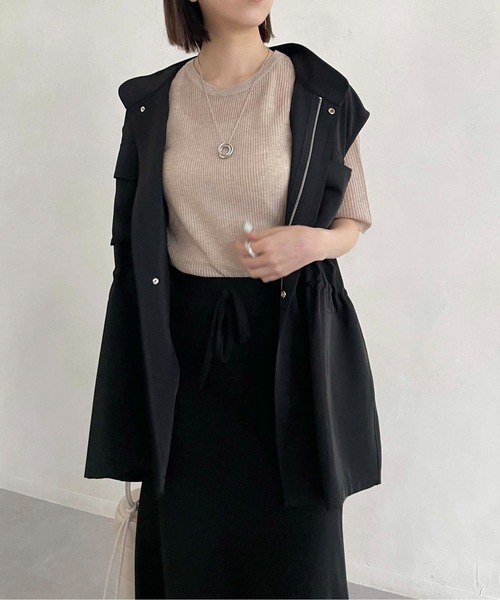 CAPRICIEUX LE'MAGE(カプリシューレマージュ)の「大人ミリタリーベスト(その他アウター・レディース・ブラック/アイボリー・FREE)」の14枚目の写真