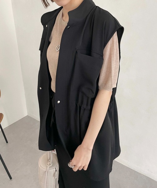 CAPRICIEUX LE'MAGE(カプリシューレマージュ)の「大人ミリタリーベスト(その他アウター・レディース・ブラック/アイボリー・FREE)」の16枚目の写真