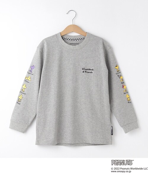 SNOOPY（スヌーピー）の「◆PEANUTS/ピーナッツ ウッドストックグラフィック ビッグシルエットコットンTシャツ KIDS（Tシャツ/カットソー・キッズ・ブラック/グレー/アイボリー・11/12/13/14）」の5枚目の写真