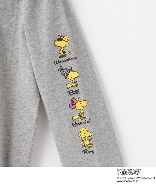 SNOOPY（スヌーピー）の「◆PEANUTS/ピーナッツ ウッドストックグラフィック ビッグシルエットコットンTシャツ KIDS（Tシャツ/カットソー・キッズ・ブラック/グレー/アイボリー・11/12/13/14）」の7枚目の写真