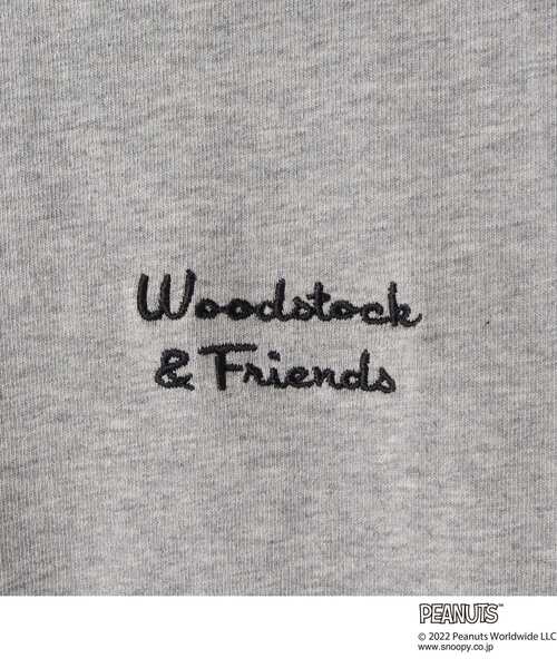 SNOOPY（スヌーピー）の「◆PEANUTS/ピーナッツ ウッドストックグラフィック ビッグシルエットコットンTシャツ KIDS（Tシャツ/カットソー・キッズ・ブラック/グレー/アイボリー・11/12/13/14）」の6枚目の写真