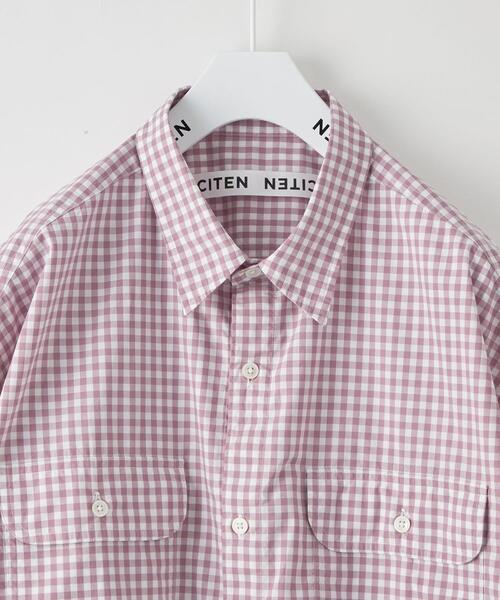 CITEN（シテン）の「＜CITEN（シテン）＞ギンガムチェック 2P シャツ（シャツ/ブラウス・メンズ・ダークグリーン/ライラック・L/M）」の6枚目の写真