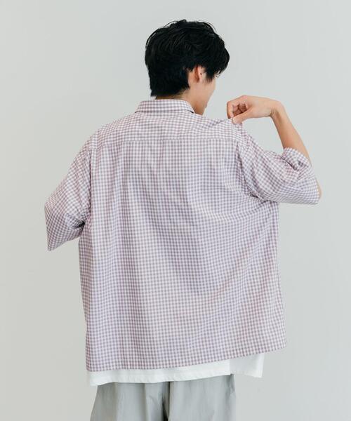CITEN（シテン）の「＜CITEN（シテン）＞ギンガムチェック 2P シャツ（シャツ/ブラウス・メンズ・ダークグリーン/ライラック・L/M）」の18枚目の写真