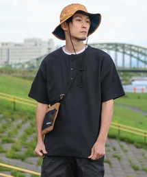 【ZIP FIVE】ヘビーウェイト 吸水速乾 ドライワッフル レギュラー サーマル 半端袖 Tシャツ クルー / ヘンリーネック