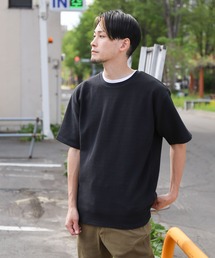 【ZIP FIVE】ヘビーウェイト 吸水速乾 ドライワッフル レギュラー サーマル 半端袖 Tシャツ クルー / ヘンリーネック