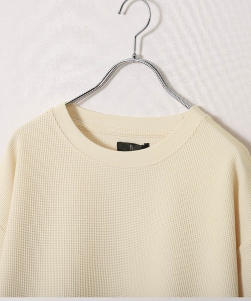 ZIP FIVE（ジップファイブ）の「【ZIP FIVE】ヘビーウェイト 吸水速乾 ドライワッフル レギュラー サーマル 半端袖 Tシャツ クルー / ヘンリーネック（Tシャツ/カットソー・メンズ・ブラック/ベージュ/イエロー/ブルー/グリーン/アイボリー/オートミール/チャコール/ブラック系/グレー系/ベージュ系/アイボリー系/アイボリー系1/グリーン系/ブルー系/イエロー系・SMALL/MEDIUM/LARGE/X-LARGE）」の17枚目の写真