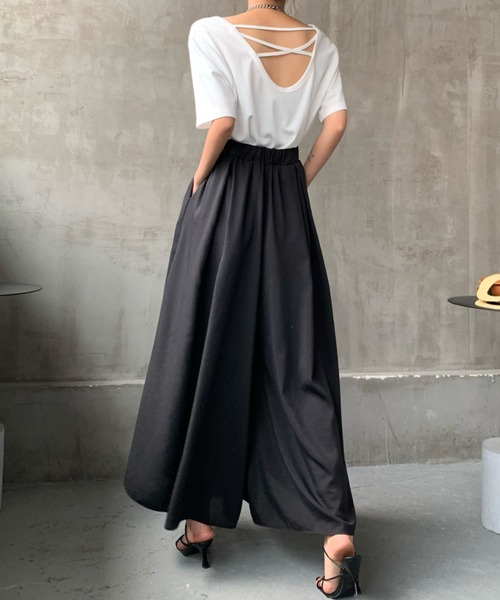 Diosfront（ディオスフロント）の「ウエストリボンワイドシルエットスカパン（その他パンツ・レディース・ブラック/ベージュ/カーキ・S/M）」の20枚目の写真