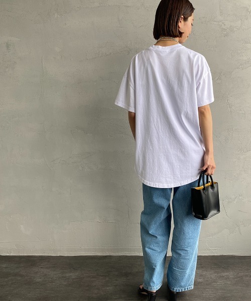 SCREEN STARS（スクリーンスターズ）の「[SCREEN STARS/スクリーンスターズ] 別注 ラウンドヘム カレッジプリントTシャツ（Tシャツ/カットソー・レディース・ホワイト/モカ/ブルー/ブラック・F）」の11枚目の写真