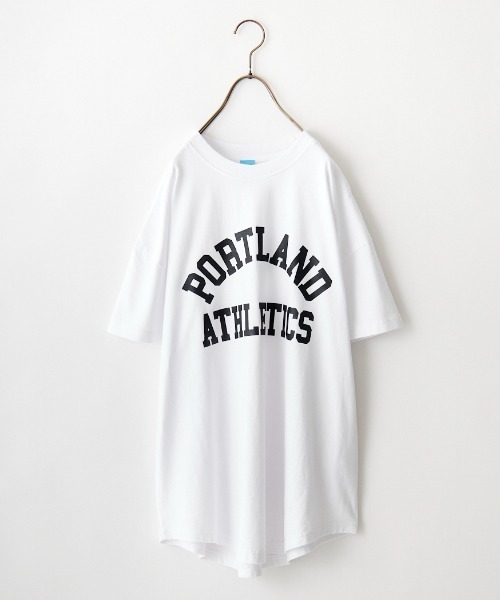 SCREEN STARS（スクリーンスターズ）の「[SCREEN STARS/スクリーンスターズ] 別注 ラウンドヘム カレッジプリントTシャツ（Tシャツ/カットソー・レディース・ホワイト/モカ/ブルー/ブラック・F）」の16枚目の写真