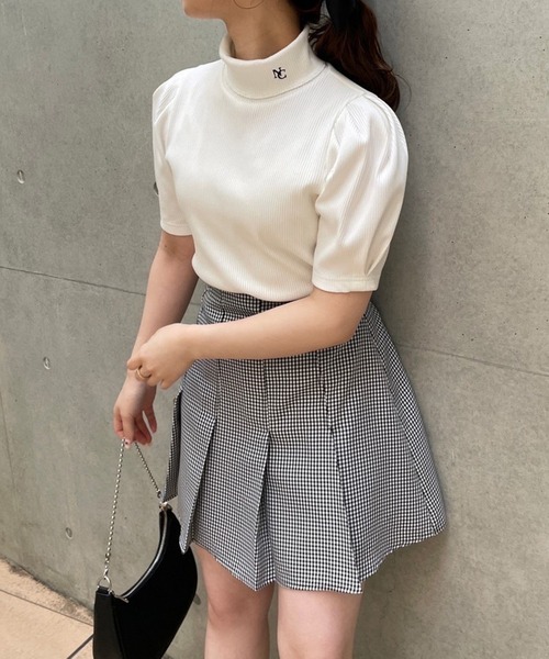 one after another NICE CLAUP（ワンアフターアナザーナイスクラップ）の「ボックスプリーツミニスカート（スカート・レディース・ブラック/ピンク/チェック・FREE）」の10枚目の写真