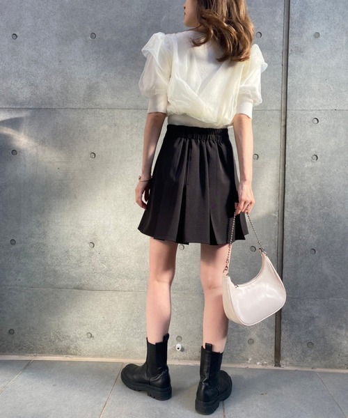 one after another NICE CLAUP（ワンアフターアナザーナイスクラップ）の「ボックスプリーツミニスカート（スカート・レディース・ブラック/ピンク/チェック・FREE）」の11枚目の写真