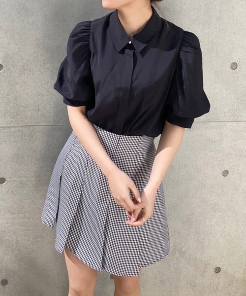 one after another NICE CLAUP（ワンアフターアナザーナイスクラップ）の「ボックスプリーツミニスカート（スカート・レディース・ブラック/ピンク/チェック・FREE）」の13枚目の写真