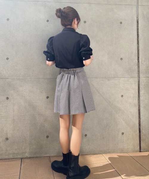 one after another NICE CLAUP（ワンアフターアナザーナイスクラップ）の「ボックスプリーツミニスカート（スカート・レディース・ブラック/ピンク/チェック・FREE）」の16枚目の写真