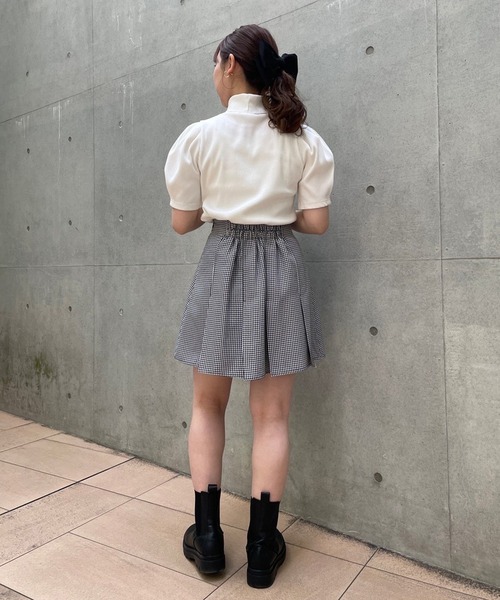 one after another NICE CLAUP（ワンアフターアナザーナイスクラップ）の「ボックスプリーツミニスカート（スカート・レディース・ブラック/ピンク/チェック・FREE）」の19枚目の写真