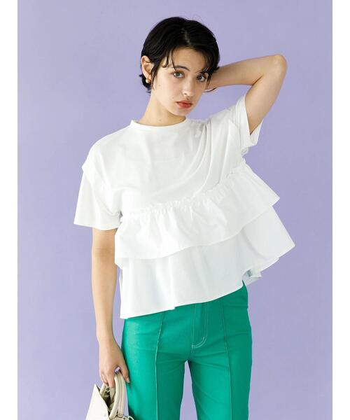 koe(コエ)の「ティアードTシャツ(Tシャツ/カットソー・レディース・ピンク/ブラック/ホワイト/グリーン・FREE)」の14枚目の写真
